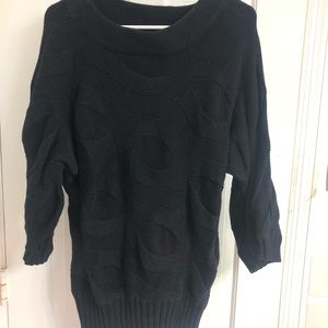 Anne Klein tunic round neck black sweater.